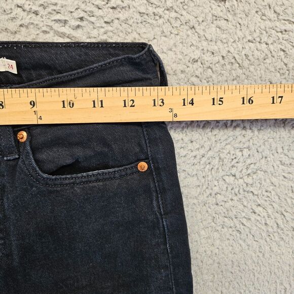 Levis Jeans Womens Size 24 Black Denim Wedgie Straight Button Fly‎ Mid Rise - Picture 3 of 13